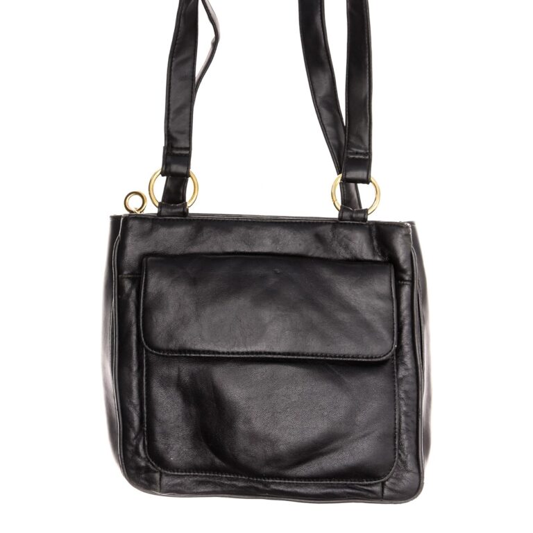 Black leather bag