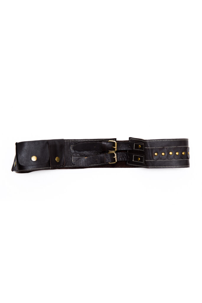 Brown leather belt