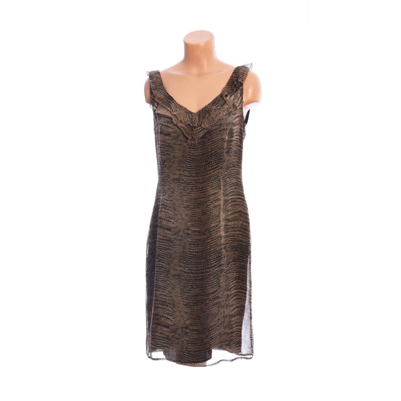 Silk snake print dress