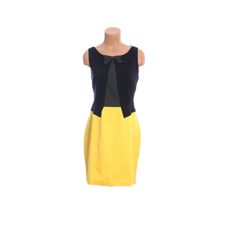 Cotton black & yellow dress