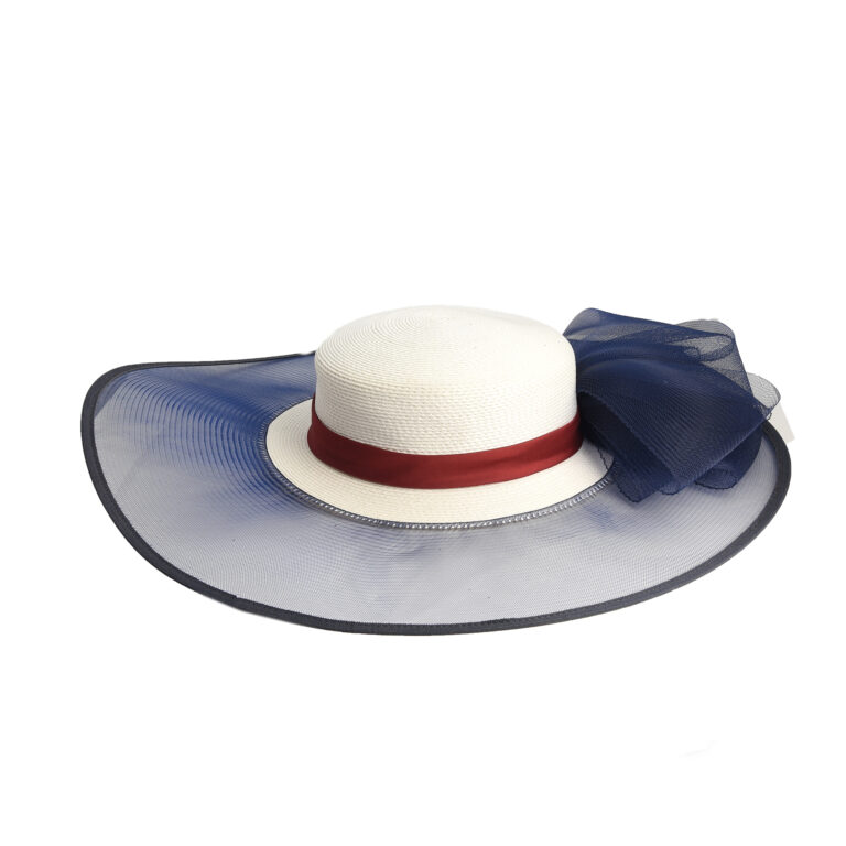 Λευκό & μπλέ καπέλο