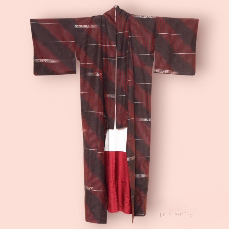 Κιμονό μαύρο-μπορντό