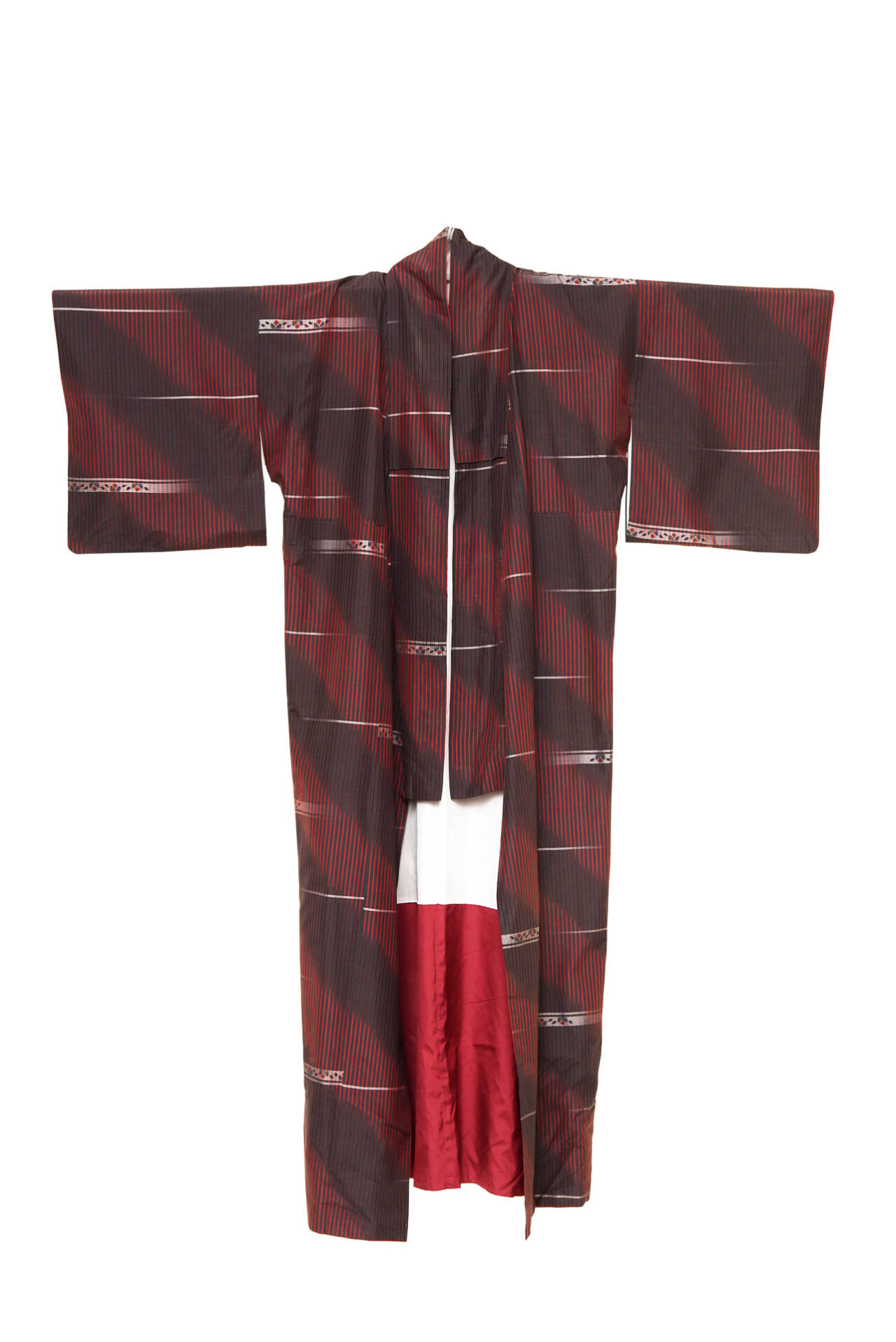 Κιμονό μαύρο-μπορντό - Image 2